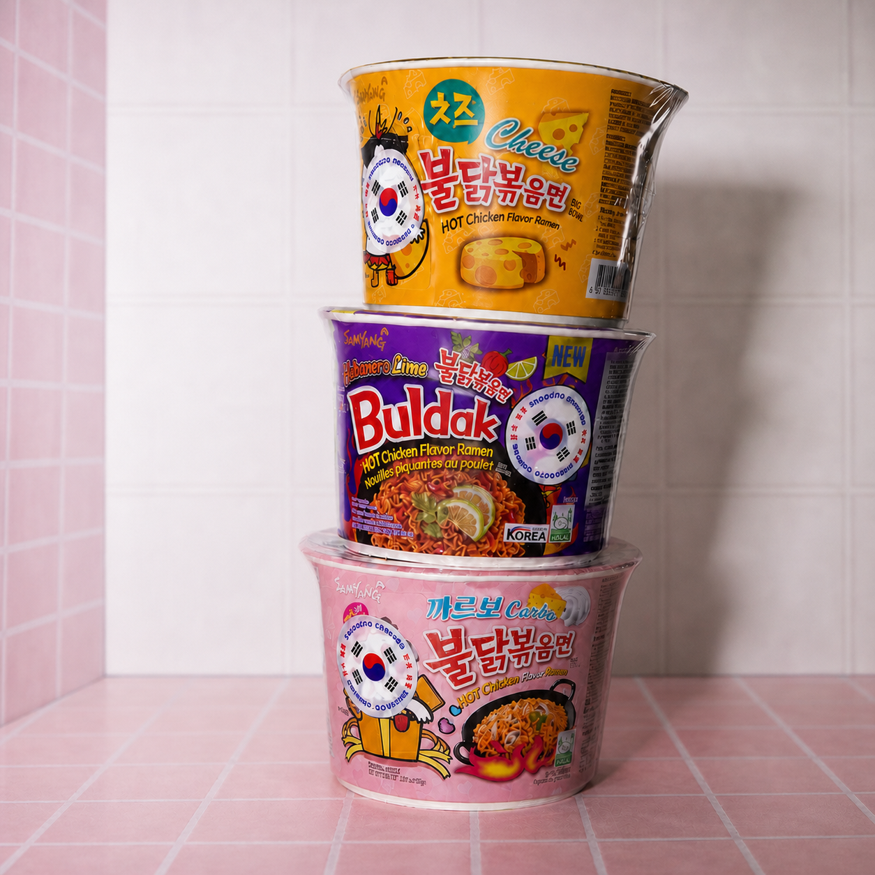 Selección de ramen coreano disponible en MENMEN